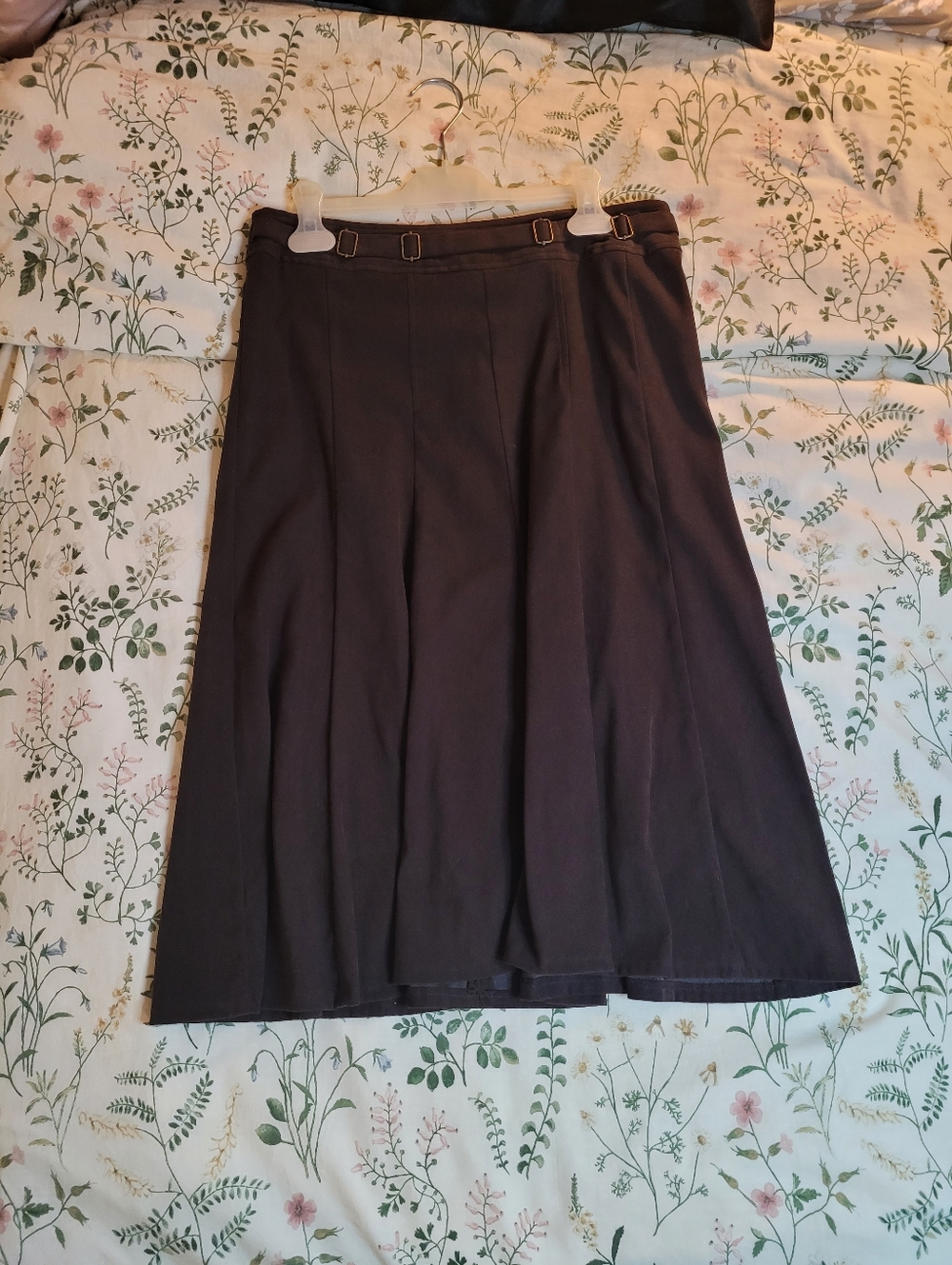 Reitmans Dark Brown A-Line Midi Skirt